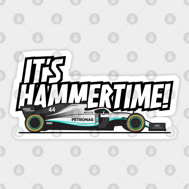 Lewis Hamilton - It's Hammer Time Sticker by jaybeetee